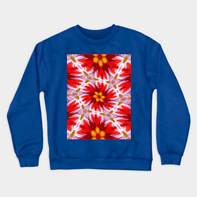 Red Floral Pattern Crewneck Sweatshirt by PatternFlower